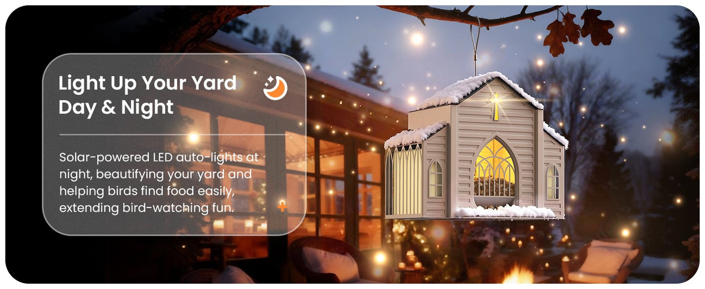 🔥Church-Shaped Solar Bird Feeder🎁