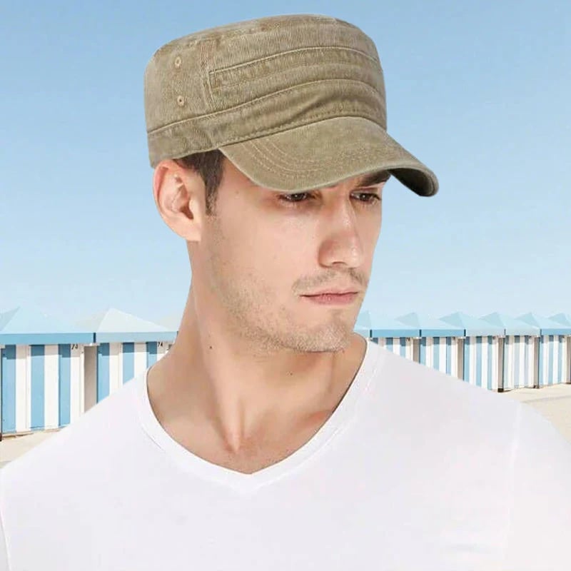 🧢Flat-Top Duckbill Cap – Fashionable, Breathable, Distressed