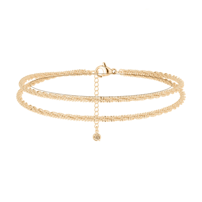 💜 BUY 1 GET 1 FREE 💜 Dainty Layered Waterproof Anklet – Adjustable Silver Chain, Hypoallergenic & Perfect for Summer 🌊