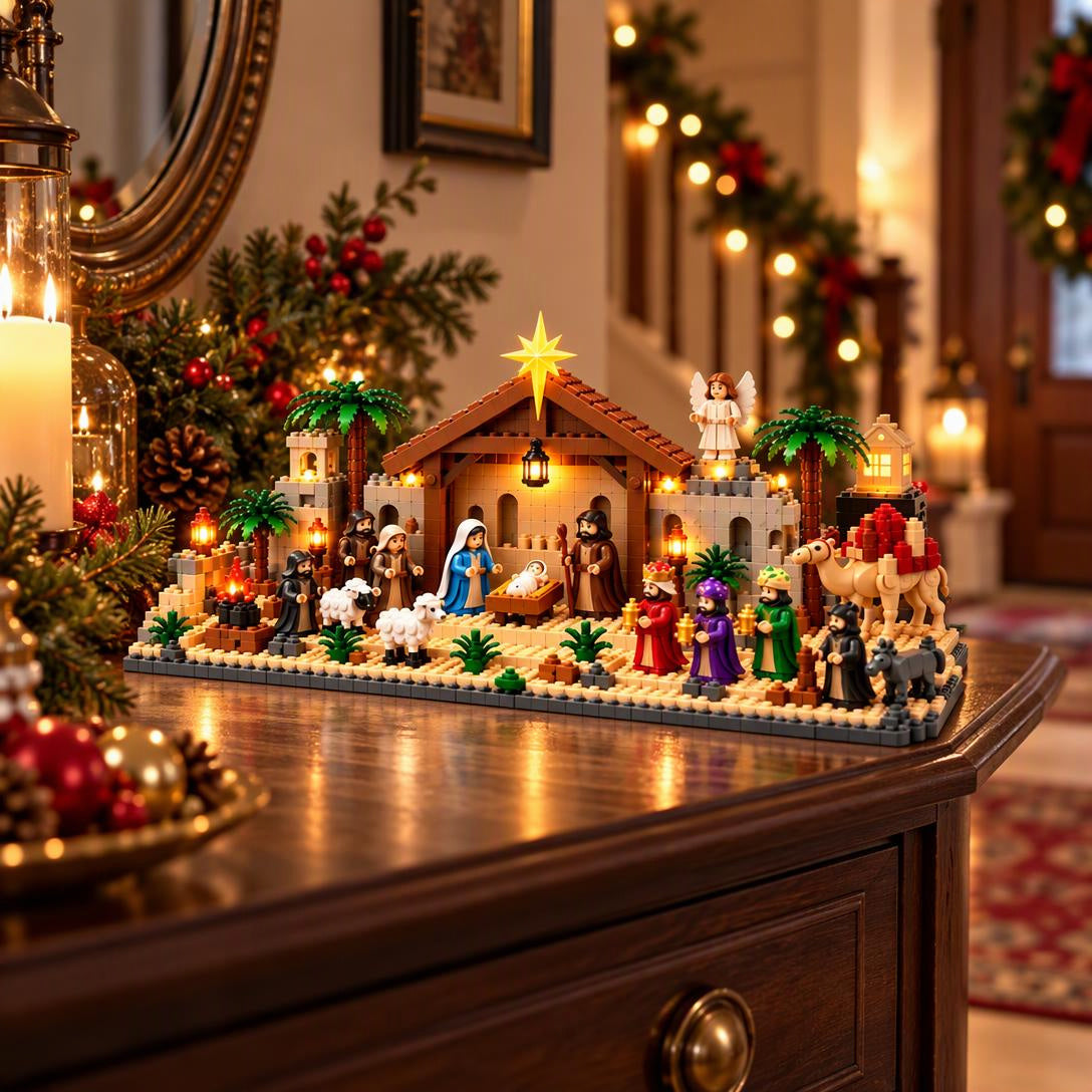 Nativity scene on holiday table