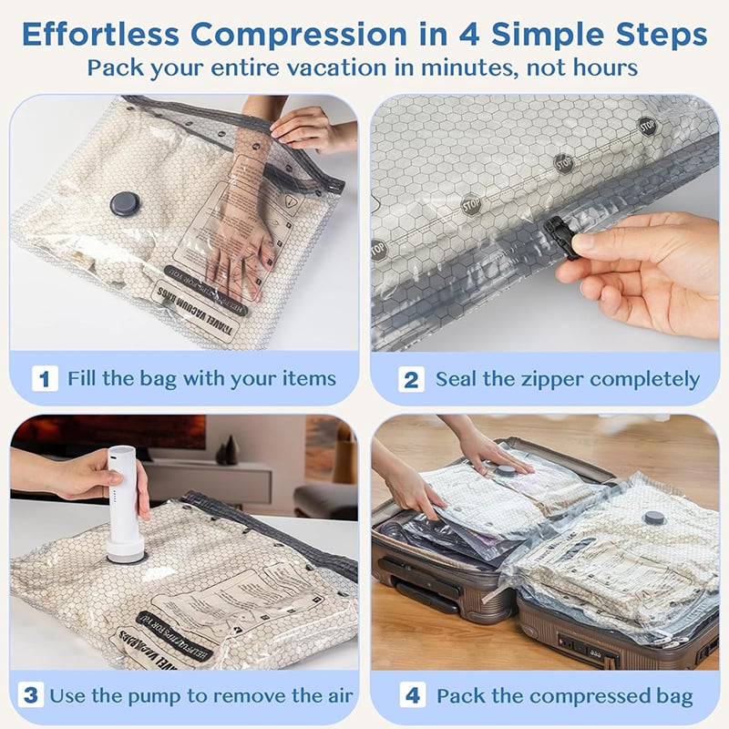 🔥Cordless Travel Vacuum Storage Compression Bag Set
