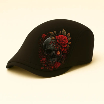 🔥Last Day 50% OFF 💀Handcrafted Skull & Thorn embroidered Flat Cap