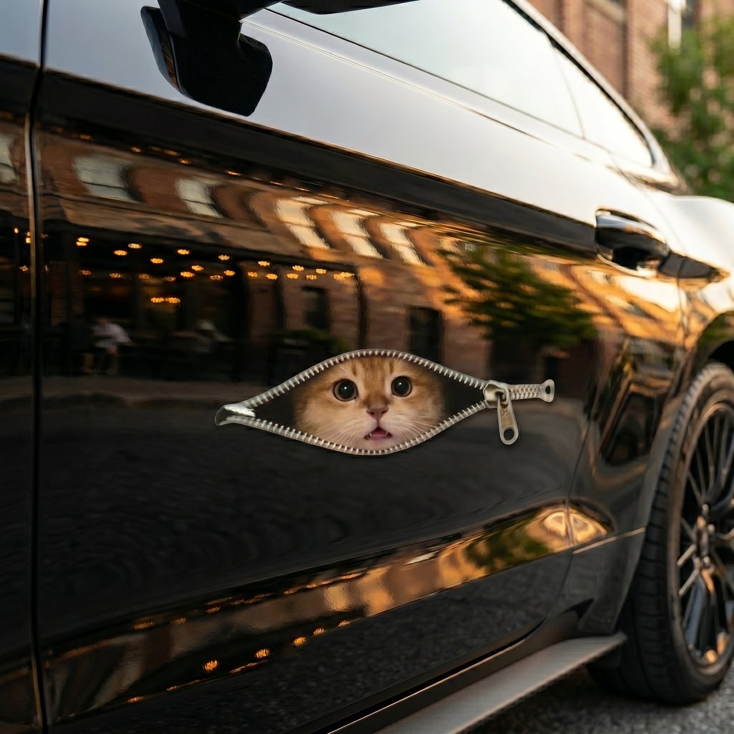 😺🚗 peek-a-boo cat car sticker(5 Pcs)