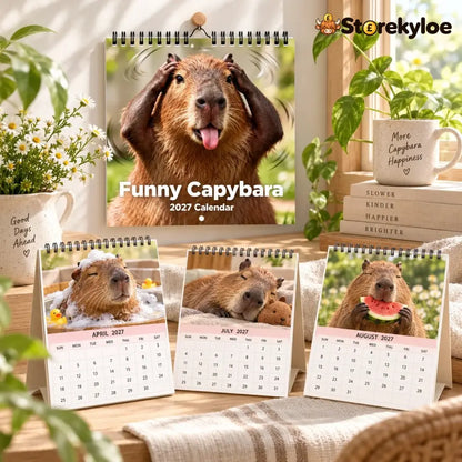 📢📢49% OFF! Funny Capybara 2027 Wall Calendar – 12-Month Cute & Playful Capybara Calendar Spiral Hanging Wall Planner