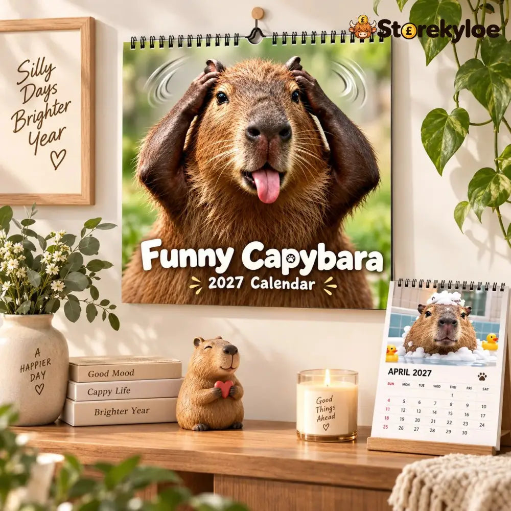📢📢49% OFF! Funny Capybara 2027 Wall Calendar – 12-Month Cute & Playful Capybara Calendar Spiral Hanging Wall Planner