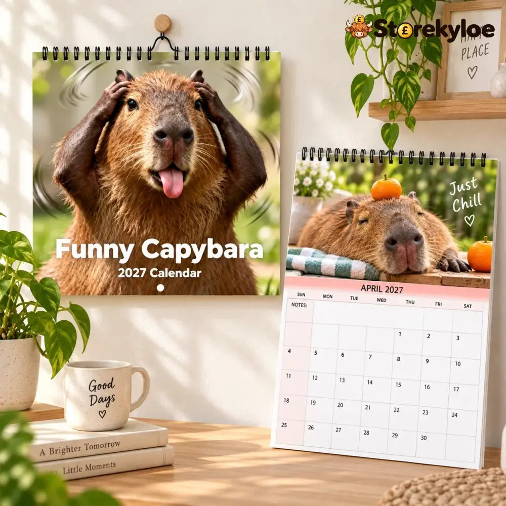 📢📢49% OFF! Funny Capybara 2027 Wall Calendar – 12-Month Cute & Playful Capybara Calendar Spiral Hanging Wall Planner
