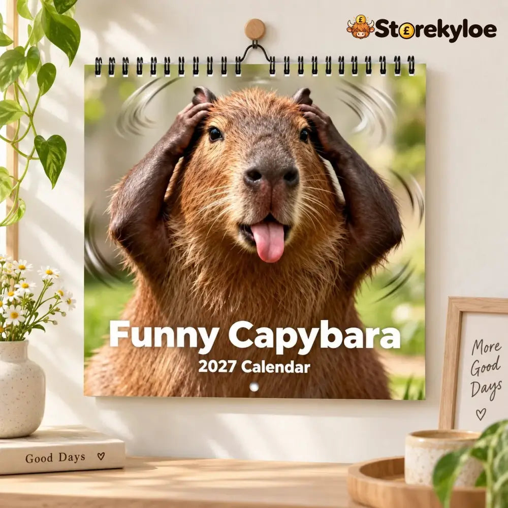 📢📢49% OFF! Funny Capybara 2027 Wall Calendar – 12-Month Cute & Playful Capybara Calendar Spiral Hanging Wall Planner