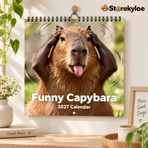 📢📢49% OFF! Funny Capybara 2027 Wall Calendar – 12-Month Cute & Playful Capybara Calendar Spiral Hanging Wall Planner