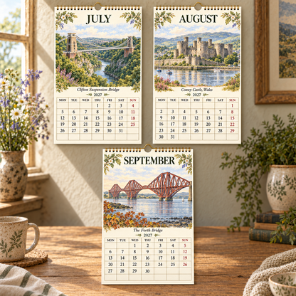 2027 British Landmarks Calendar｜A4 Hanging Calendar