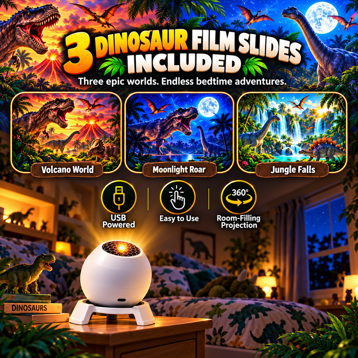 Jurassic Dinosaur Projector Night Light
