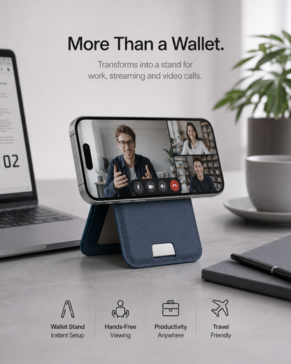 Smart MagSafe Wallet Made of Genuine Nappa Leather – with Apple Find My™ & Google Find Hub™, RFID Protection, and Wireless Charging.