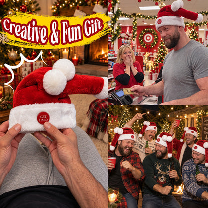 ✨🎅 Animated Naughty Santa Hat | Funny Christmas Party Hat✨