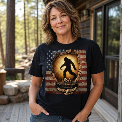 USA 250th Anniversary Bigfoot Patriotic T-Shirt