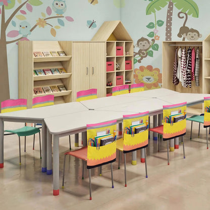 🌈 Classroom Chairback Storage Pockets with Name Slots✏️📚
