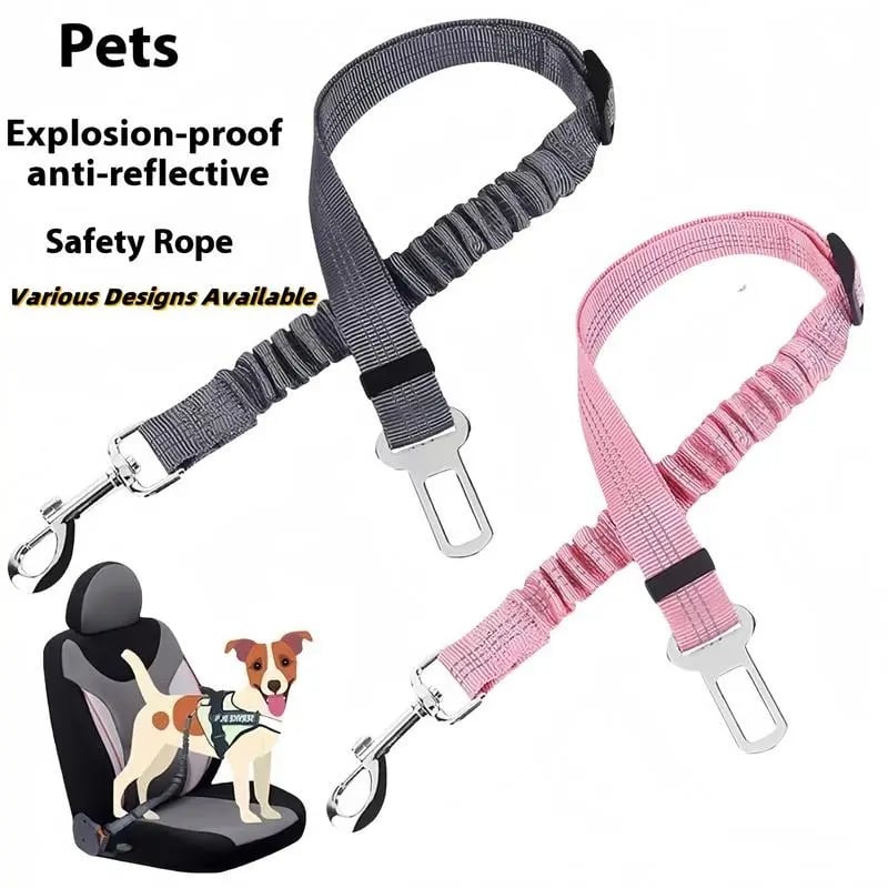 🐱🐶Pet Seatbelts – Car Headrest Restraint, Adjustable Safety Leads