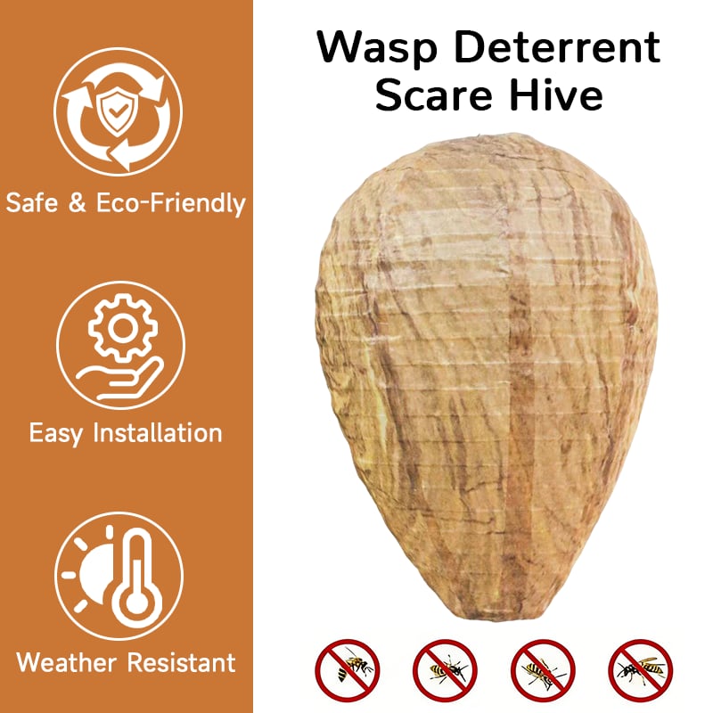🐝Outdoor Hanging Fake Hornet Nest, Natural Wasp Repellent (8.6*11 inch)👍