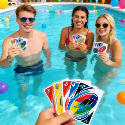 💦Waterproof Clear UNO Plastic Playing Cards - 🔄for Swimming Pool, Beach Party