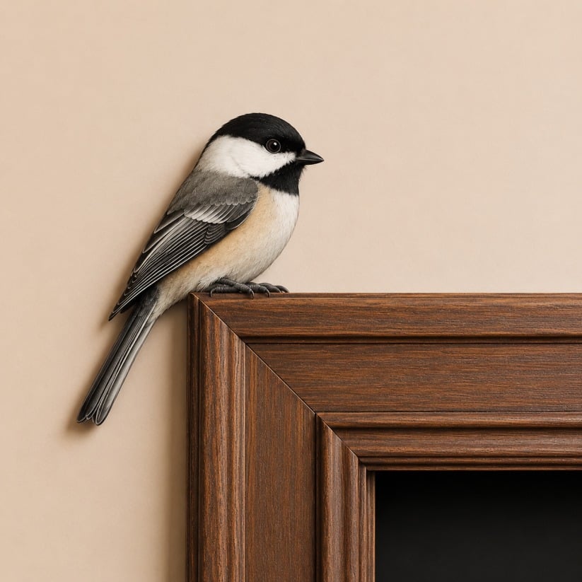 🐦✨Wooden Chickadee Door Topper