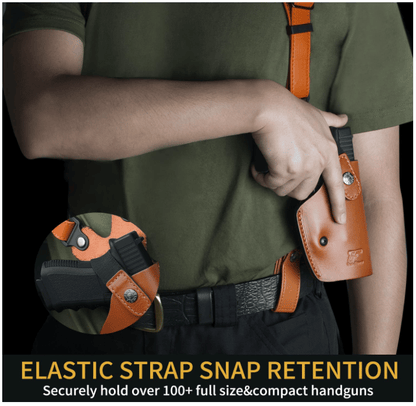 Tactical concealed carry leather shoulder bag