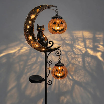 (🎁Halloween Early Bird Special Sale 49% OFF)🎃🐈🌙Pumpkin Moon Garden Stake Light