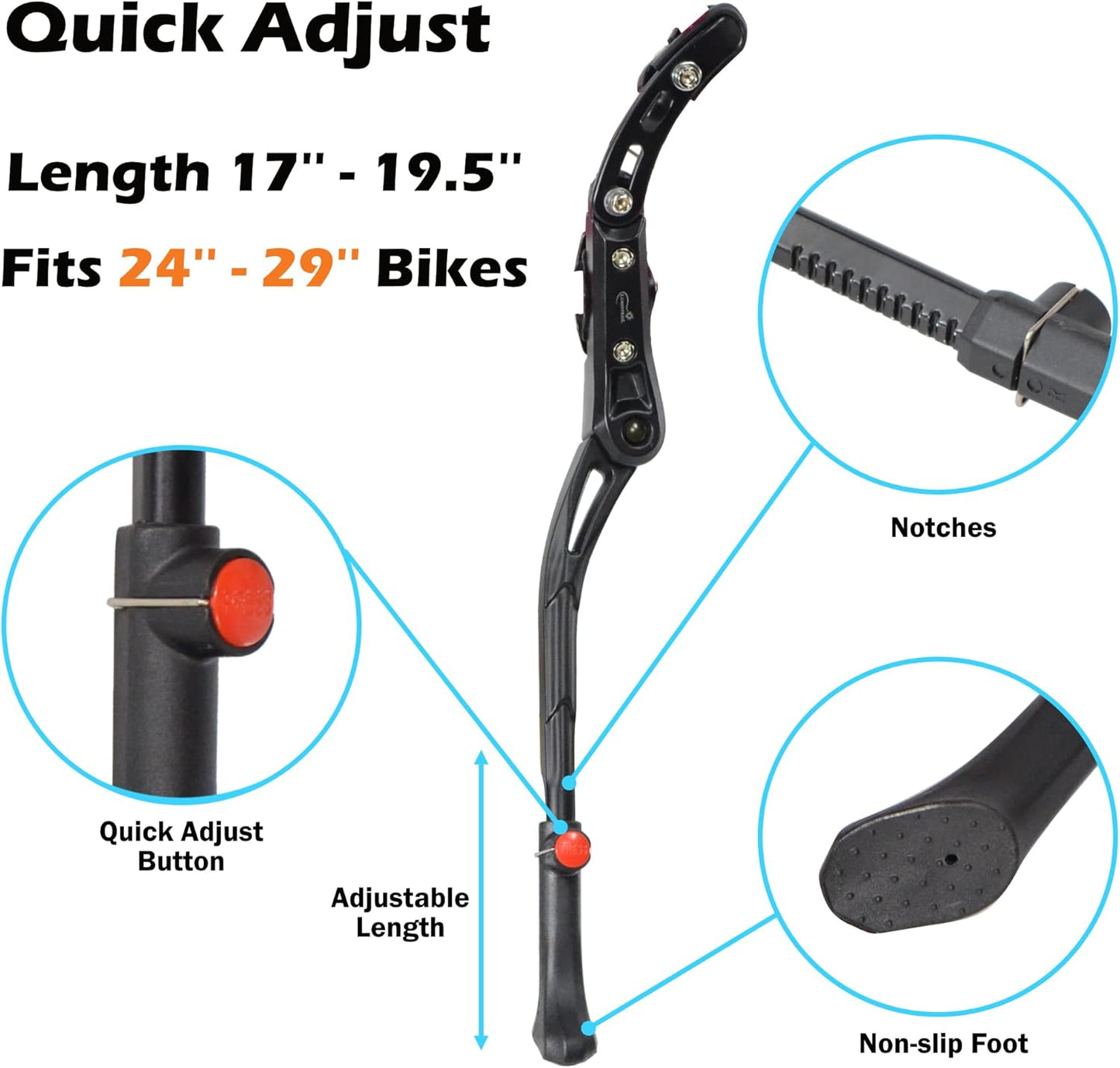 🚲 Premium Adjustable Bike Kickstand – Stability Meets Durability