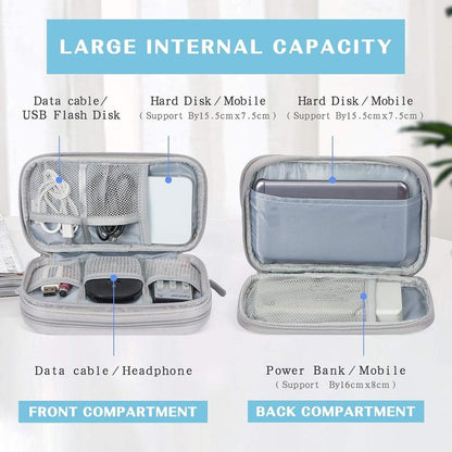 🔥Last Day 49% OFF - Travel Cable Organizer Pouch, Double Layers All-in-One Storage Bag for Cord