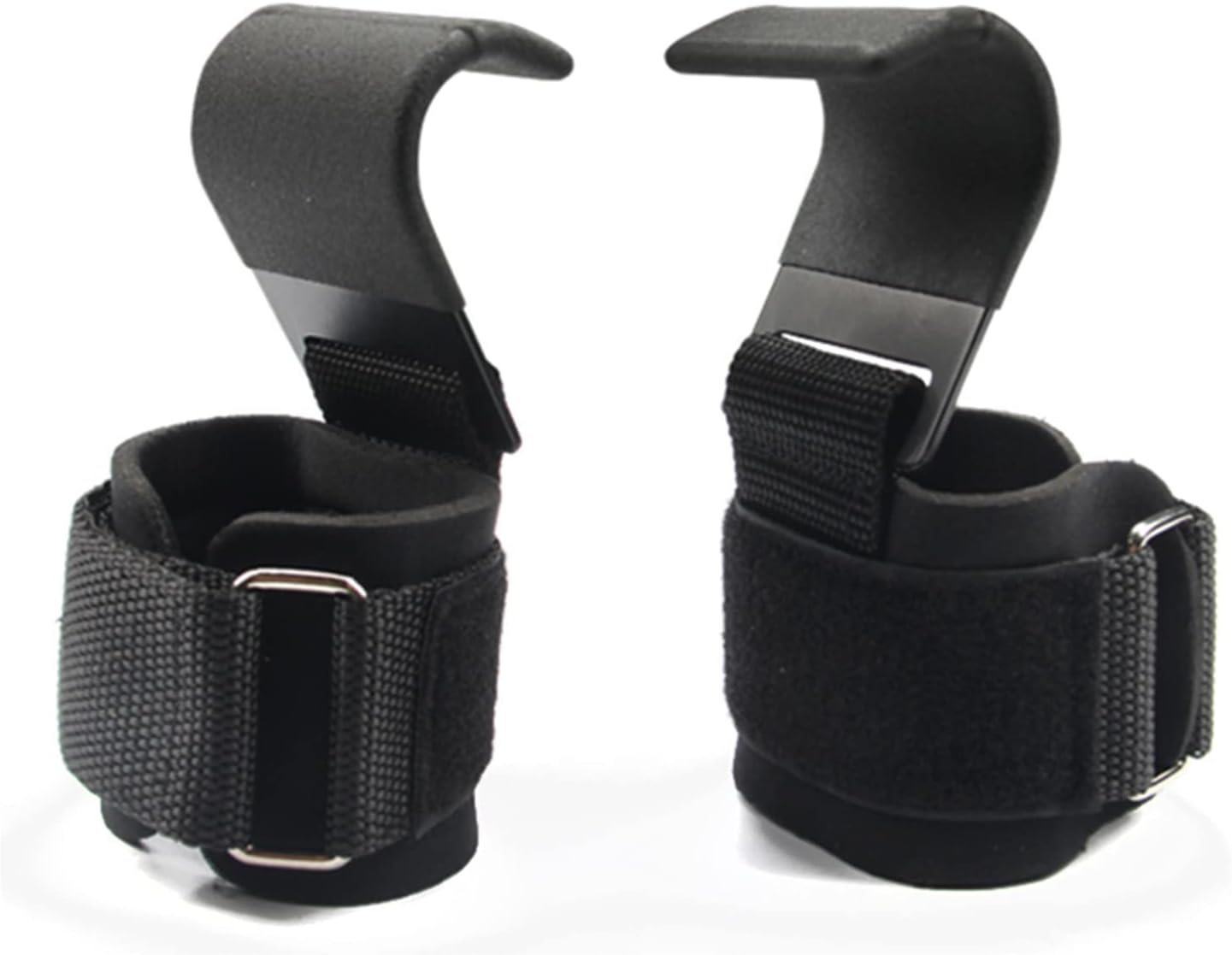 Black - 1 Pair (2 Pieces) Fitness Lifting Hooks