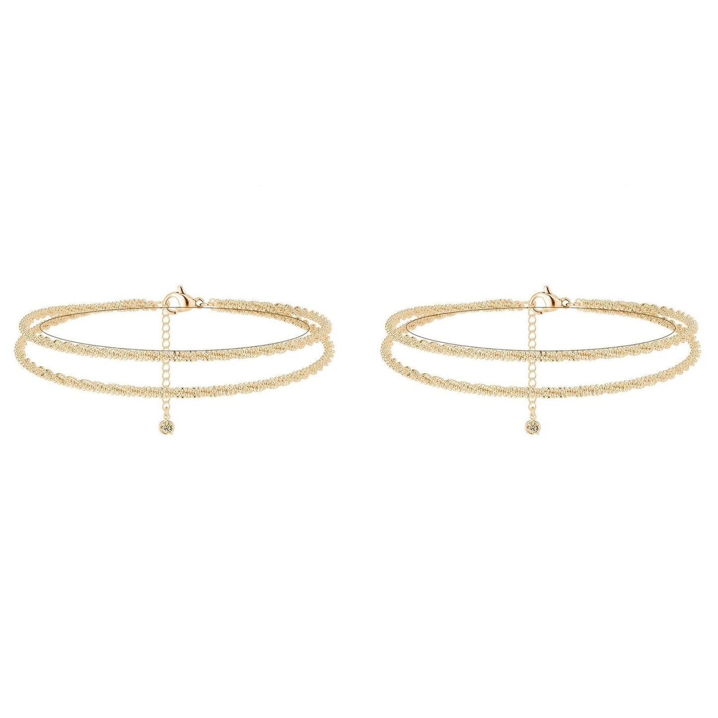 💜 BUY 1 GET 1 FREE 💜 Dainty Layered Waterproof Anklet – Adjustable Silver Chain, Hypoallergenic & Perfect for Summer 🌊