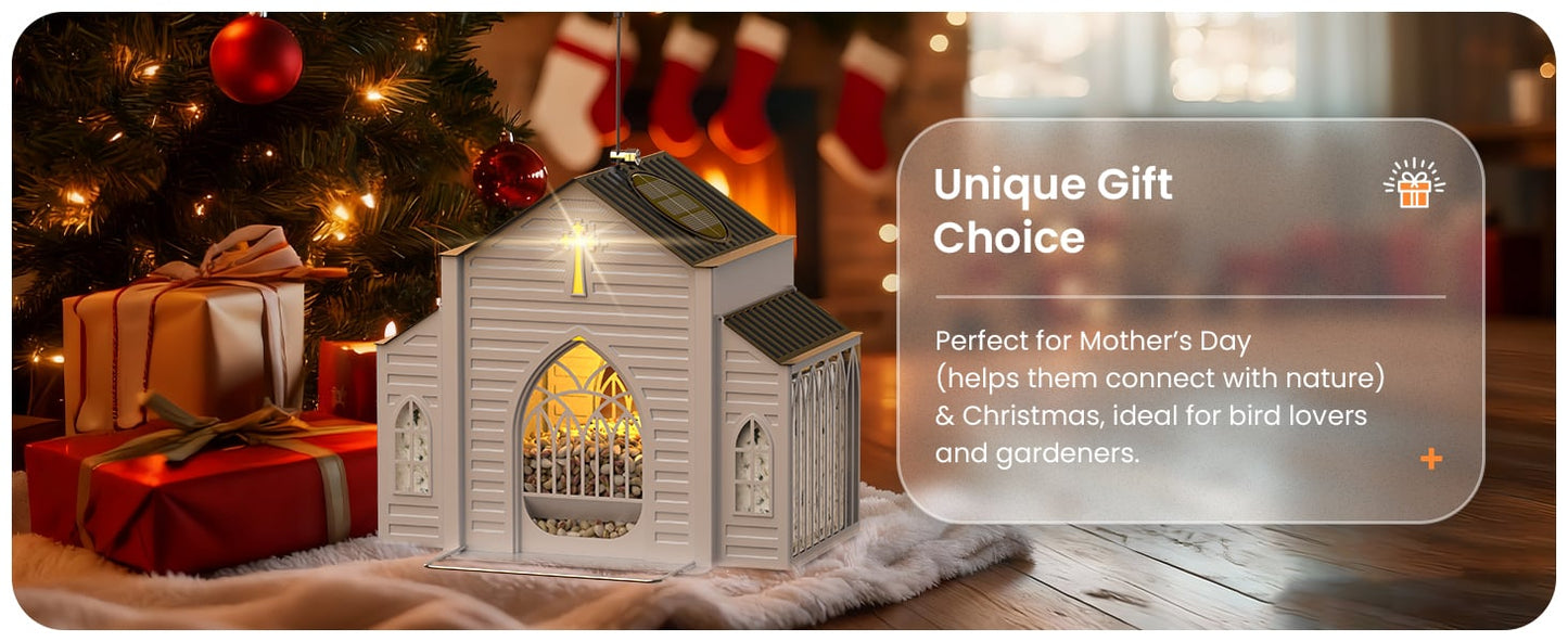🔥Church-Shaped Solar Bird Feeder🎁