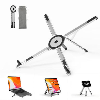 Adjustable Foldable Laptop Stand with Magnetic Phone Holder – Ergonomic & Portable
