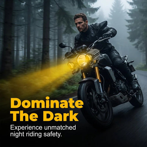 ⏰Universal Motorcycle LED Spotlight Dual Color Auxiliary Driving Light