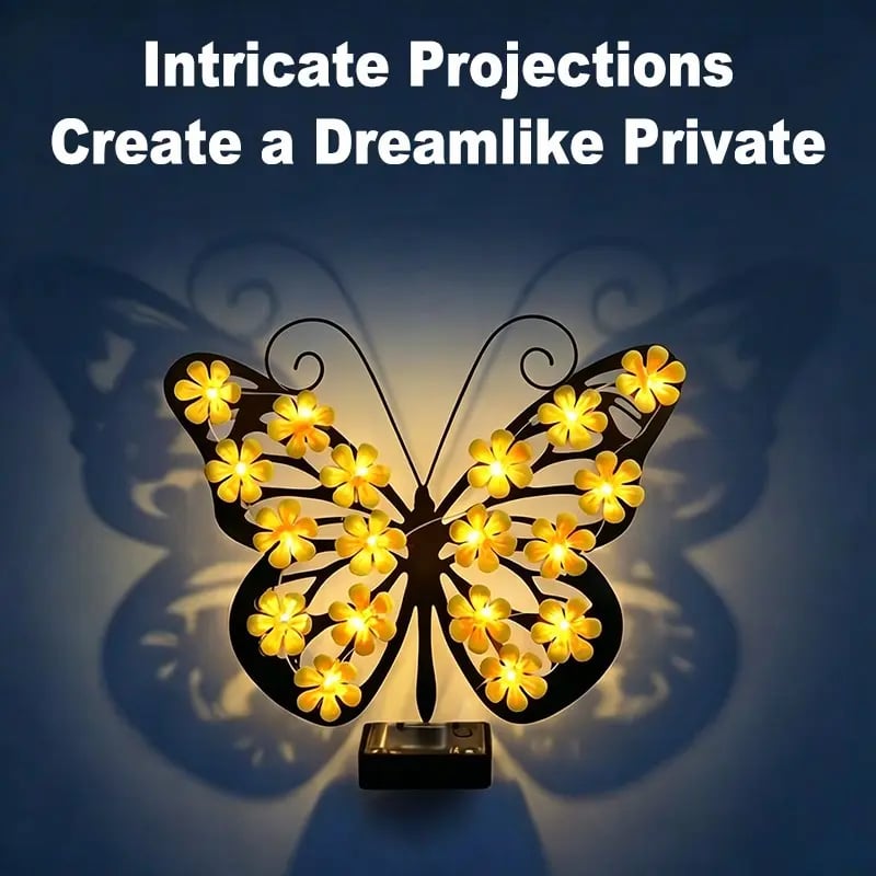 🔥Outdoor Metal Butterfly Wall Art Decorative Solar Light