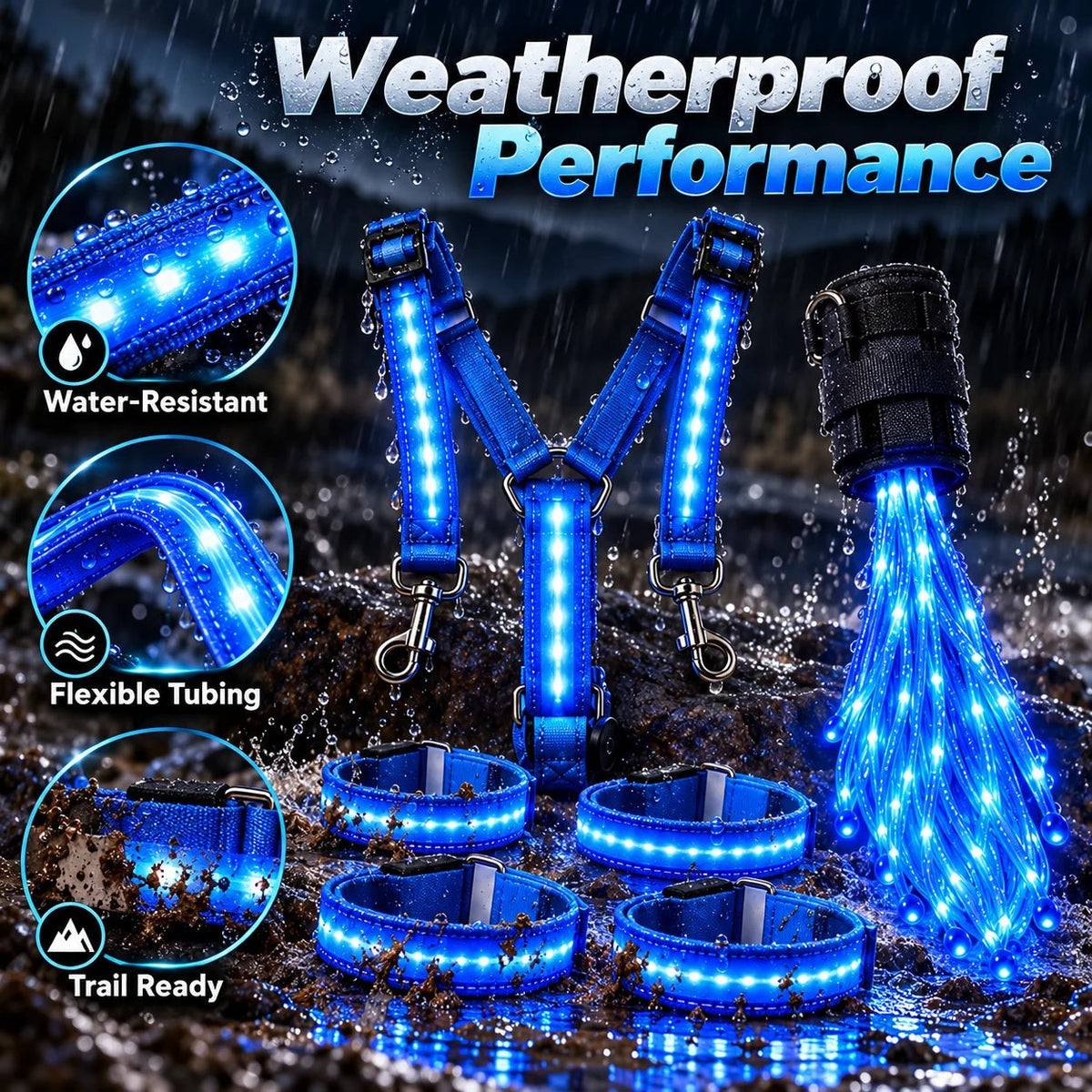 🐎Horse LED Night Glow Protection Gear 6-Piece Full Set