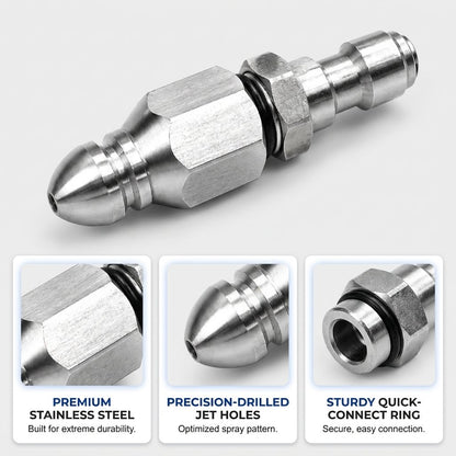 🔧Stainless Steel Powerful Pipe Sewer Cleaning and Unclogging Nozzle