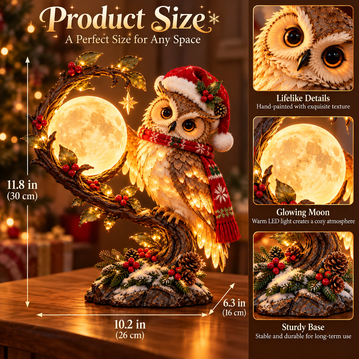 🎄 Christmas Limited-Time Sale | Moonkeeper Owl™ – Lighted Christmas Owl