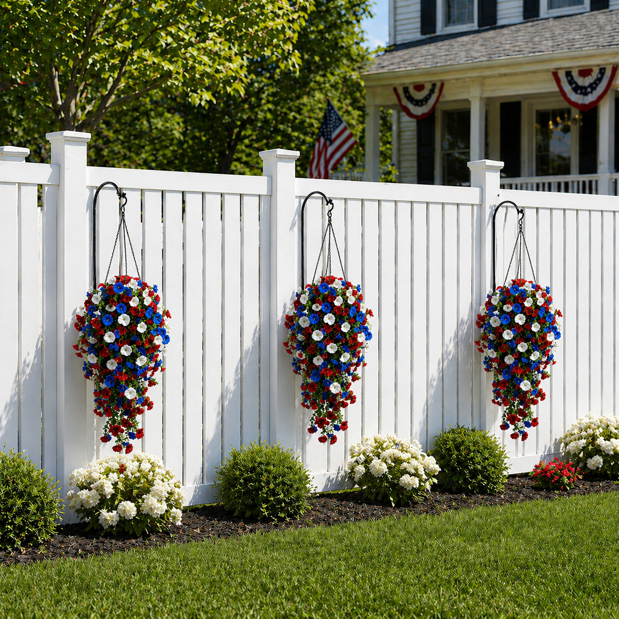 🏆Flash Sale-49% OFF⚡ 50K+ SOLD! Red, White & Blue Artificial Morning Glory Hanging Vines