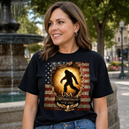 USA 250th Anniversary Bigfoot Patriotic T-Shirt