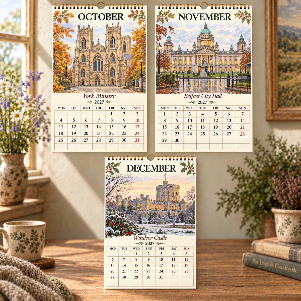 2027 British Landmarks Calendar｜A4 Hanging Calendar