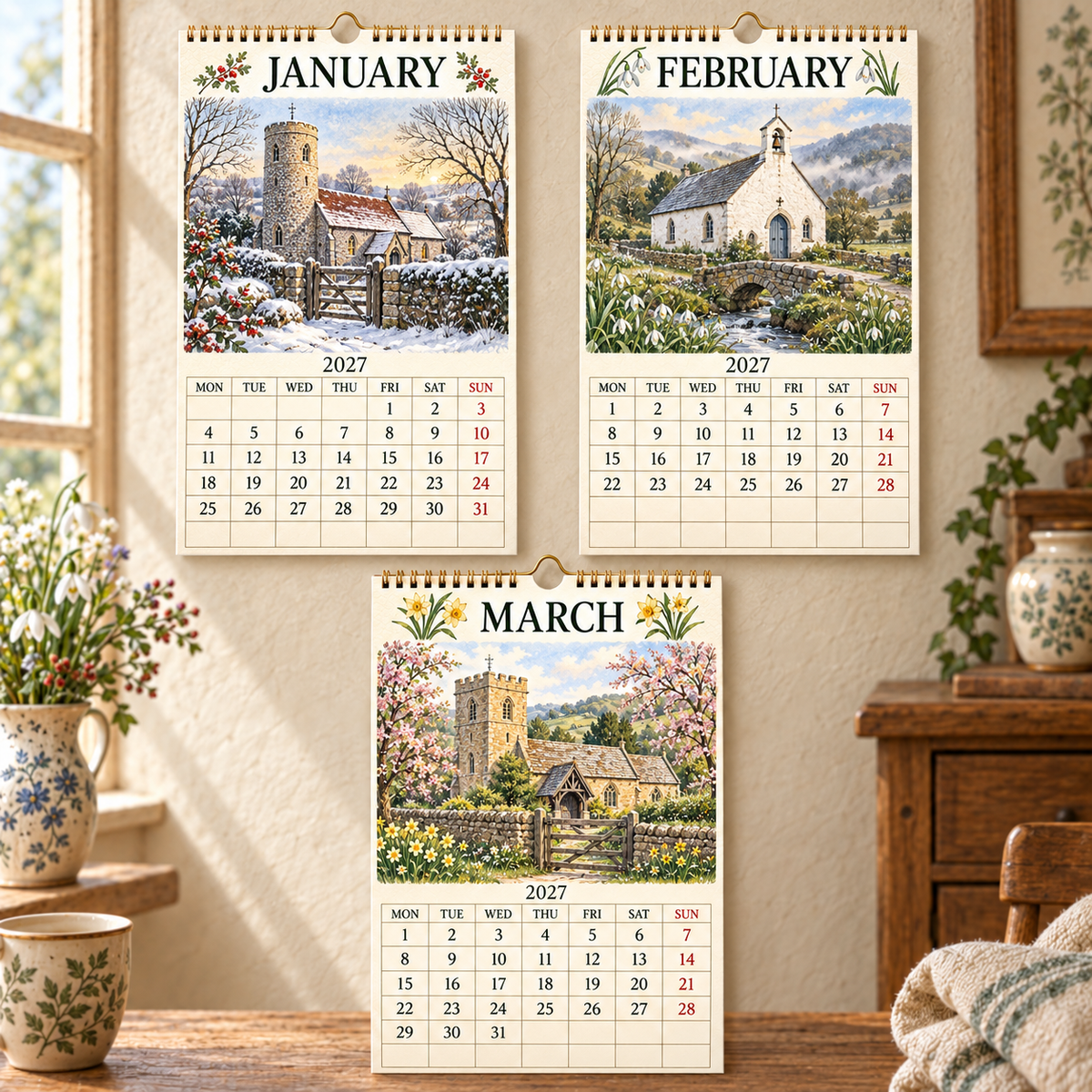 2027 Country Churches Calendar — A Quiet Journey Through Britain