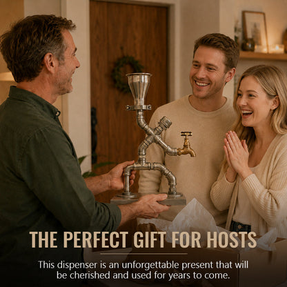 Industrial Pipe Gravity Drink Dispenser | Home Bar Conversation Piece