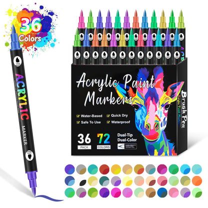 🔥Dual Tip Acrylic Paint Pen Marker - 24/48/72/120Colors