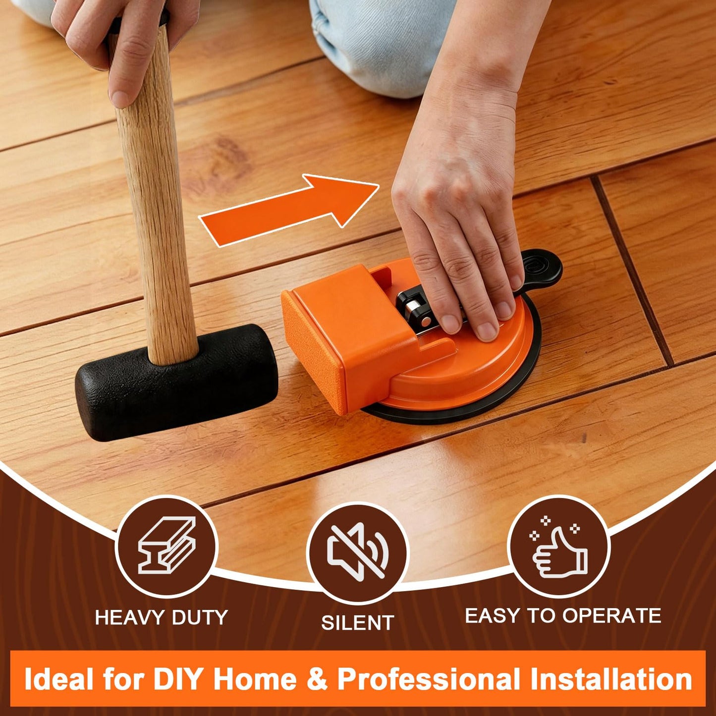 Heavy Duty Floor Gap Fixer Tools with Suction Cup & 5 Non-Slip Pads