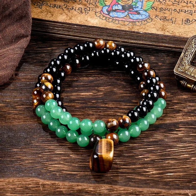 Prosperity Crystal Necklace with Tiger Eye Pendant