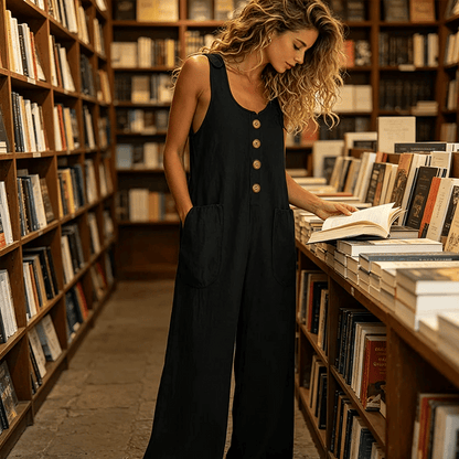 💥New Arrivals & Special Offers-Women's Sleeveless Wide-Leg Jumpsuit with Pockets