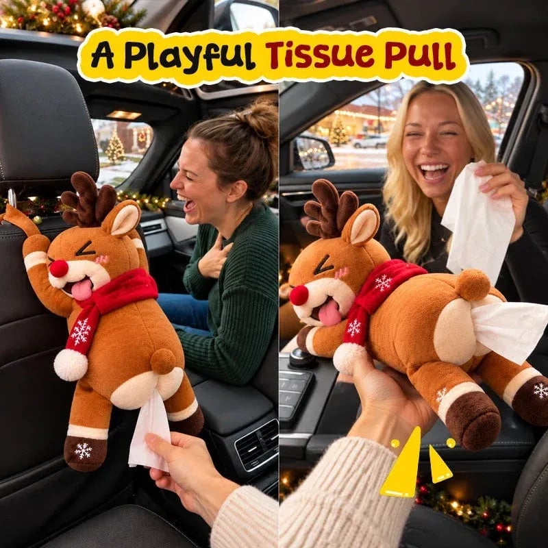 🔥HOT SALE 49% OFF 🦌 Funny Christmas Reindeer Tissue Holder – The Cheekiest Christmas Decor!