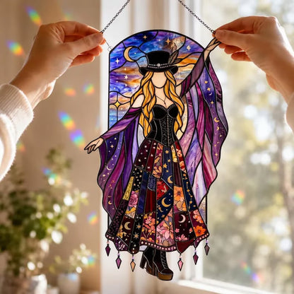 💃 Stevie Nicks 🤘 Handmade Stained Glass Spinning Suncatcher
