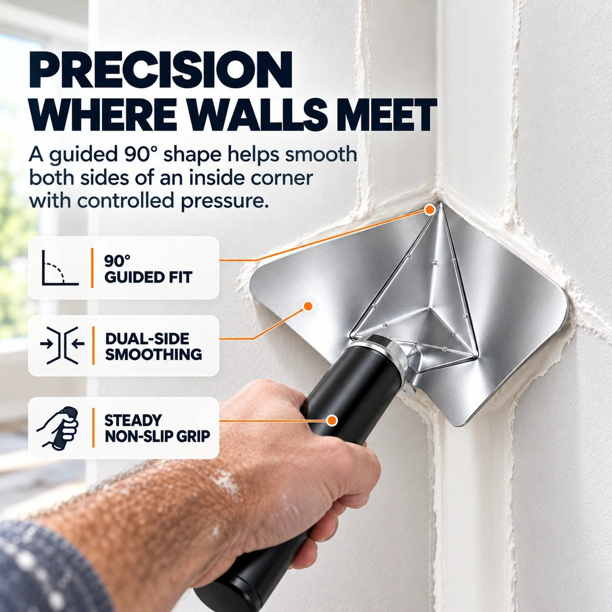 ⏰Limited Stock 49% OFF🔥Drywall Corner Finishing Trowel 🛠️ Create Perfect Inside Corners With Less Rework