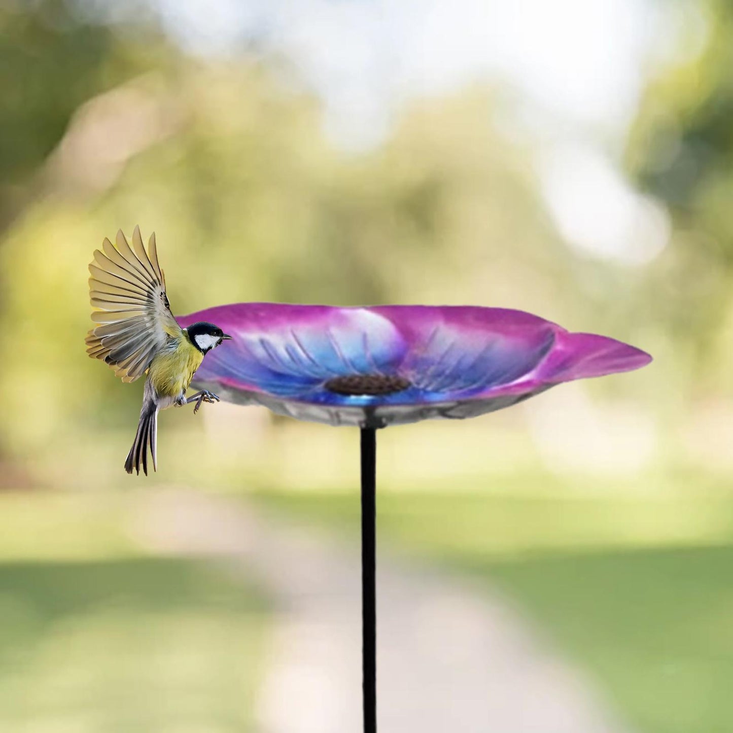 Decorative Bird Bath Detachable Pole Ornament Bird Watcher Gift Multipurpose
