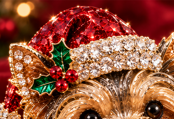 Close-up of Christmas Santa hat detail
