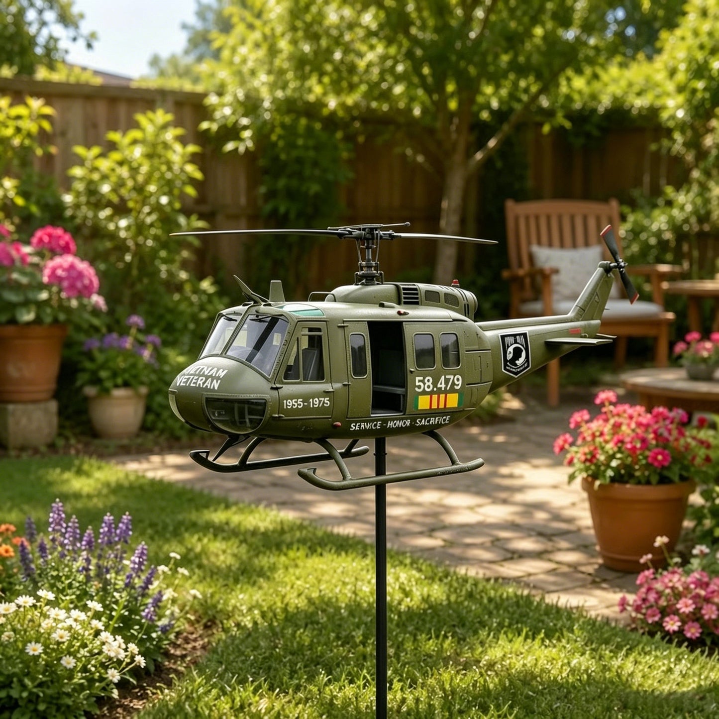 🔥 Father's Day Special🎖️ — 3D Model: Vietnam War Veteran Commemorative Edition CH-47 "Chinook" Helicopter Wind Spinner